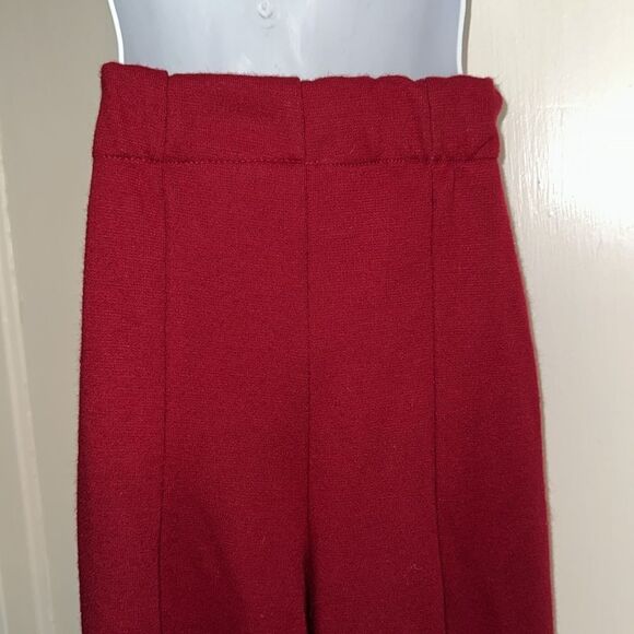 Vintage 70s Cinderella girls red acrylic/polyester wide leg pull on pants - Picture 6 of 11
